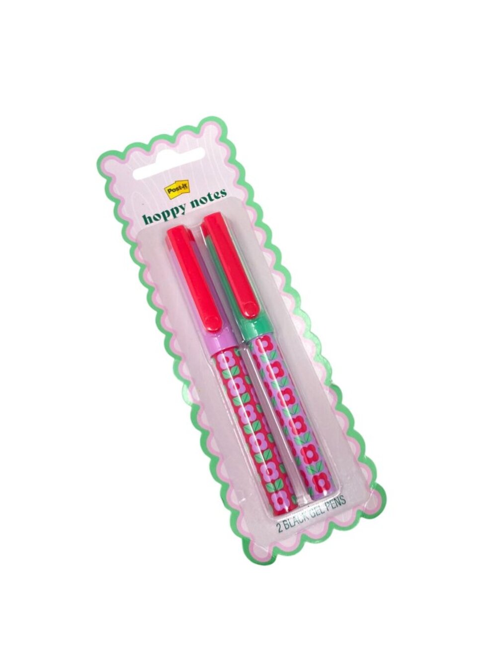 Post-it 2 Pack Flowered Pattern Black Gel Pens Spring Easter Collection School - Picture 2 of 5